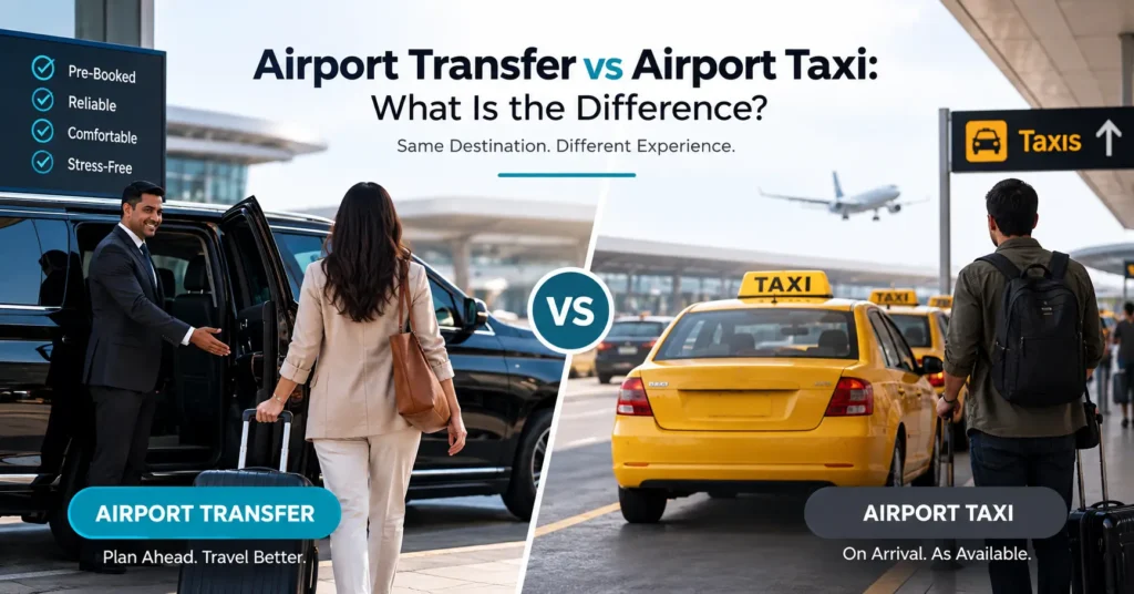 Airport transfer vs airport taxi explained. Compare booking, pricing, convenience, vehicles, and benefits to choose the..
